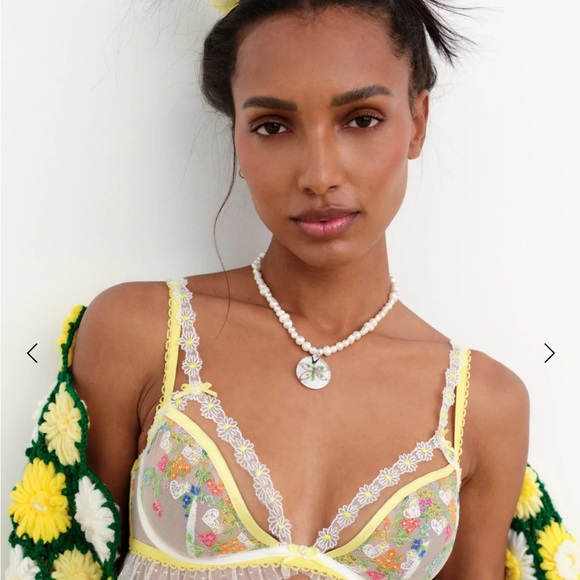 For Love & Lemons lingerie set summer loving garter belt, bra, thong Sz M NWT - Picture 4 of 9